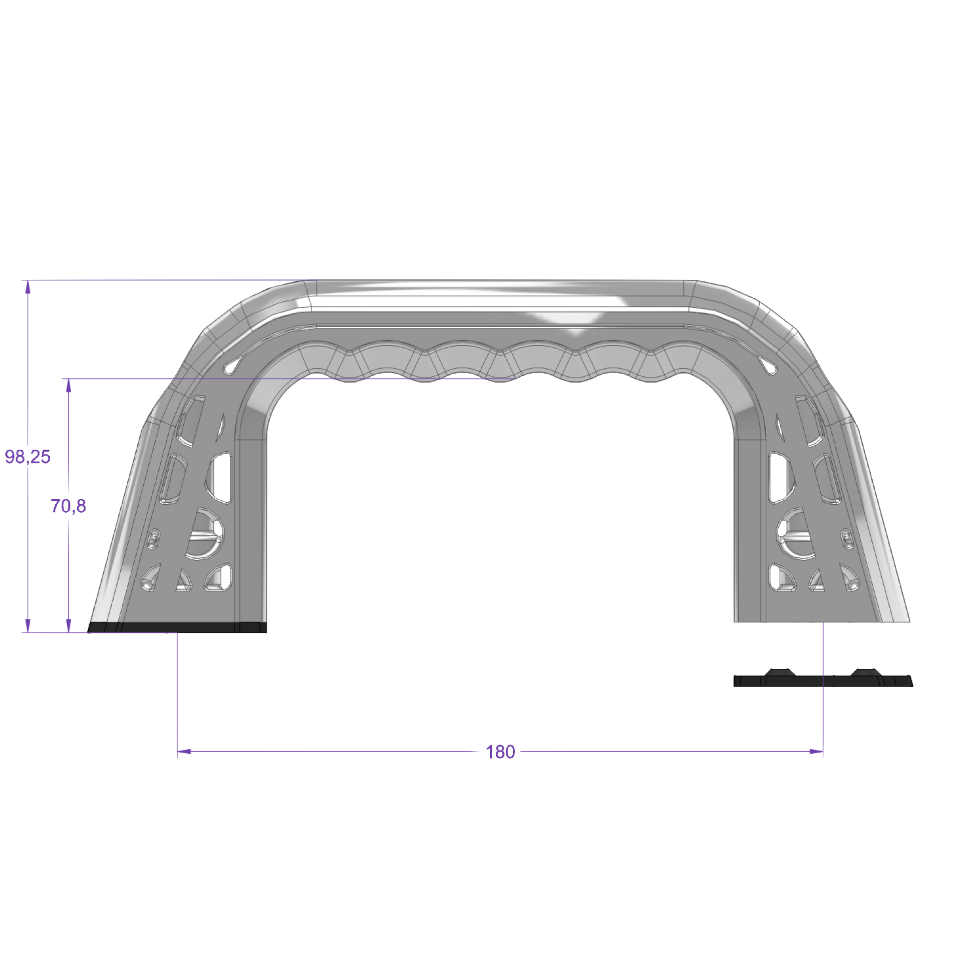 Tall handle engineering drawing