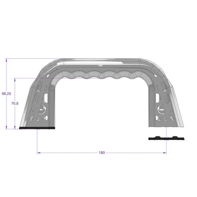 Tall handle engineering drawing