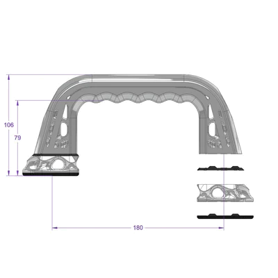 Trap Phone handle engineering drawing